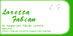 loretta fabian business card