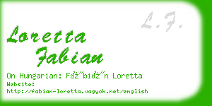 loretta fabian business card